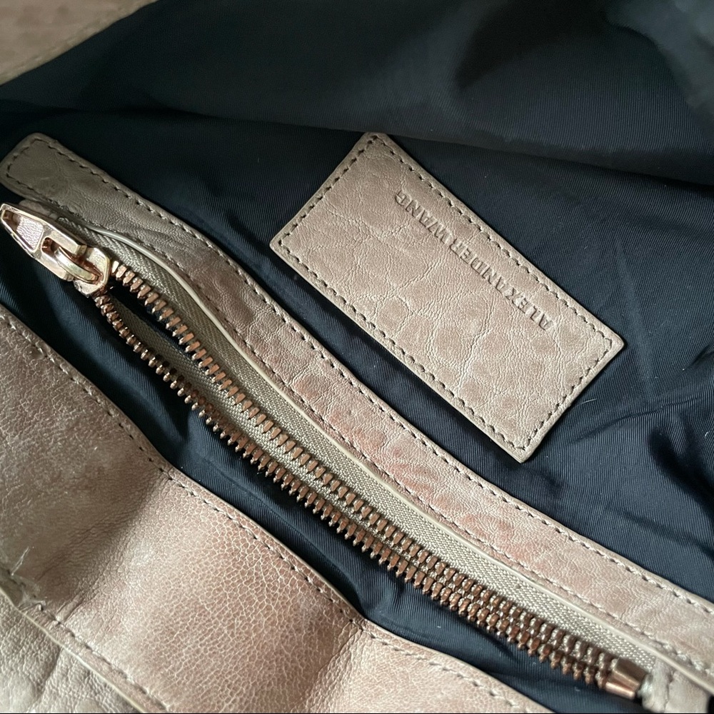 ALEXANDER WANG Taupe Pebbled Lambskin Leather Rose Gold Crossbody Messenger Bag - Picture 16 of 16